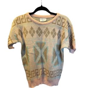 Vintage 1980’s tribal print short sleeved sweater